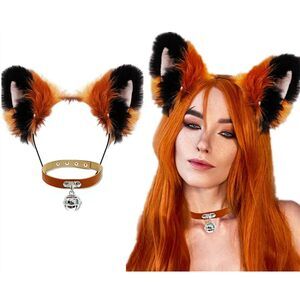 3485 Handmade Fluffy Faux Fur Fox Cat Ears Headband Animal Ears